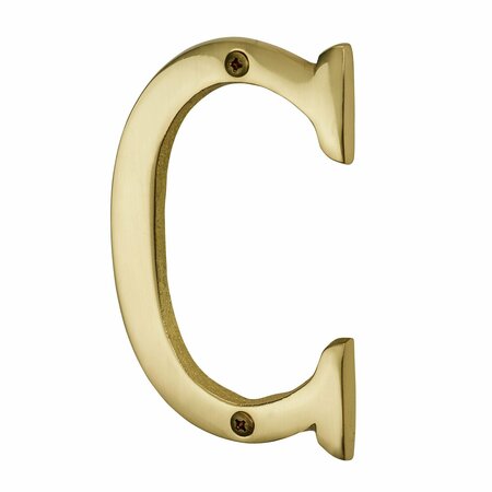 PAMEX 4in Heavy Duty House Letter C Bright Brass Finish DD074SCPB